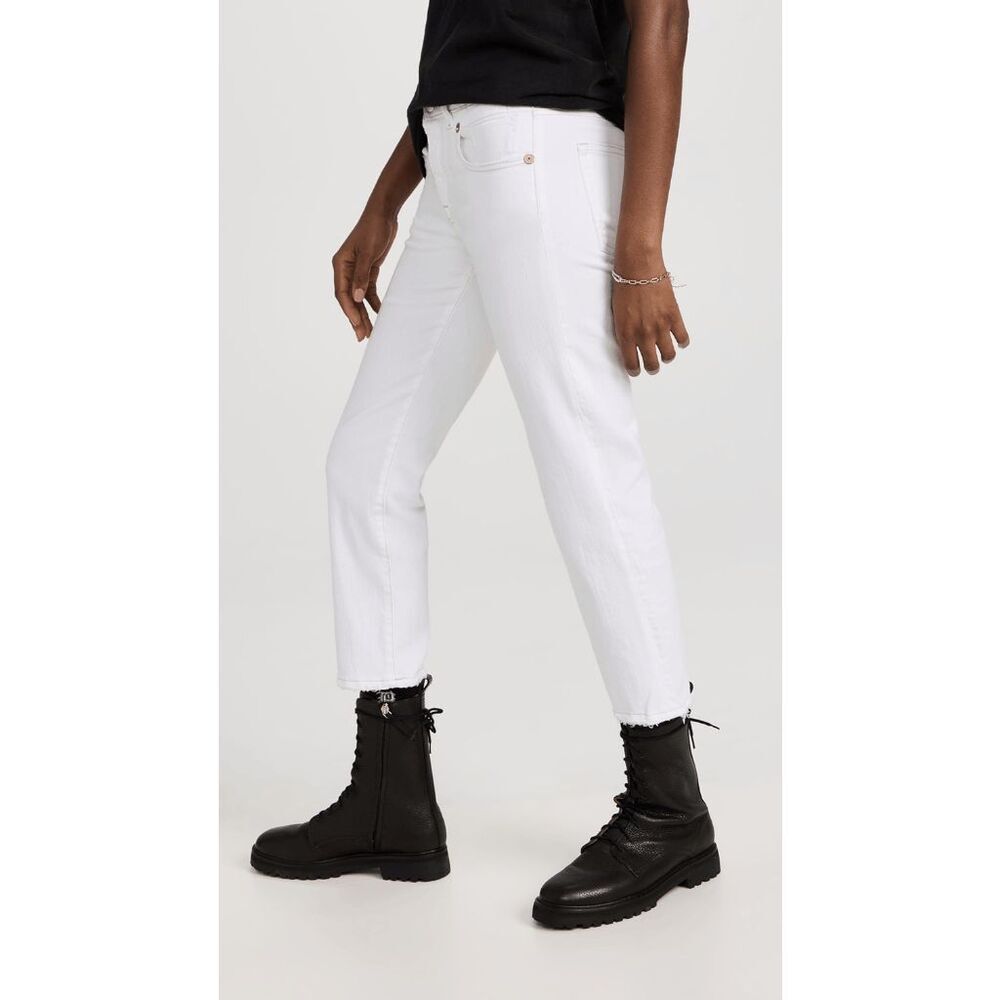R13 White Jeans Boy Straight White Riot Wrips Size 26